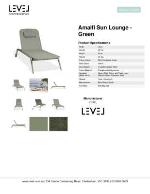 Tear Sheet: Amalfi Sun Lounge - Green