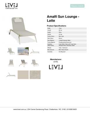 Tear Sheet: Amalfi Sun Lounge - Latte