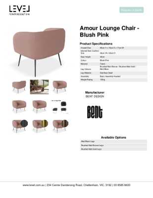 Tear Sheet: Amour Lounge Chair - Blush Pink