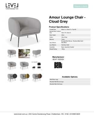 Tear Sheet: Amour Lounge Chair - Cloud Grey