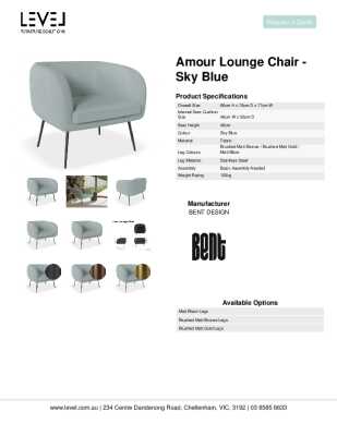 Tear Sheet: Amour Lounge Chair - Sky Blue
