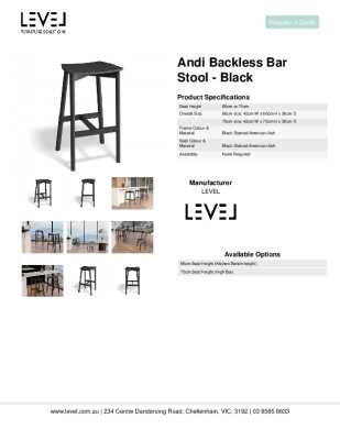 Tear Sheet: Andi Backless Bar Stool - Black
