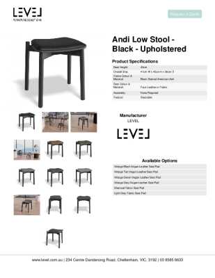 Tear Sheet: Andi Low Stool - Black - Upholstered