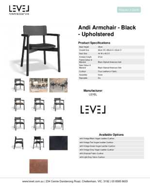 Tear Sheet: Andi Armchair - Black - Upholstered