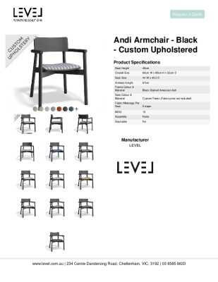 Tear Sheet: Andi Armchair - Black - Custom Upholstered