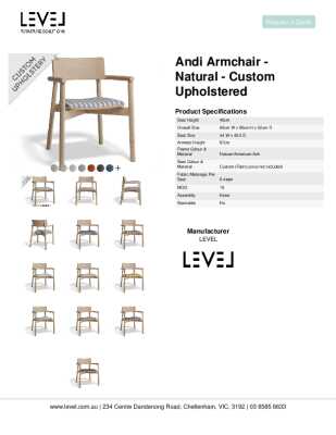 Tear Sheet: Andi Armchair - Natural - Custom Upholstered