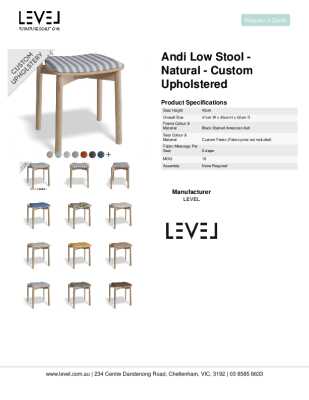 Tear Sheet: Andi Low Stool - Natural - Custom Upholstered