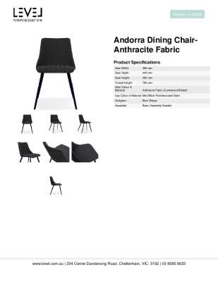 Tear Sheet: Andorra Dining Chair-Anthracite Fabric	