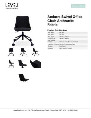 Tear Sheet: Andorra Swivel Office Chair-Anthracite Fabric