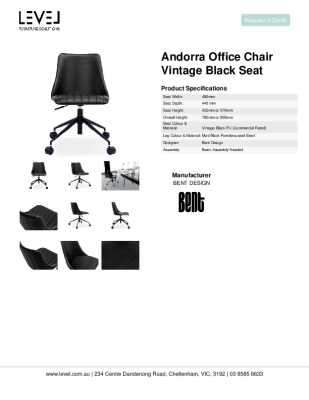Tear Sheet: Andorra Office Chair Vintage Black Seat