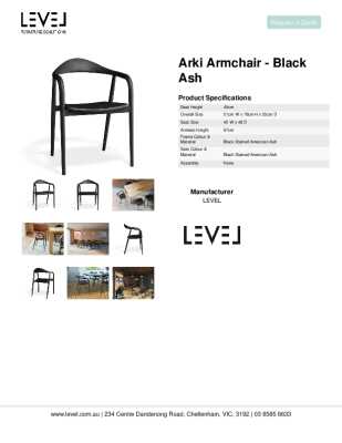 Tear Sheet: Arki Armchair - Black Ash	