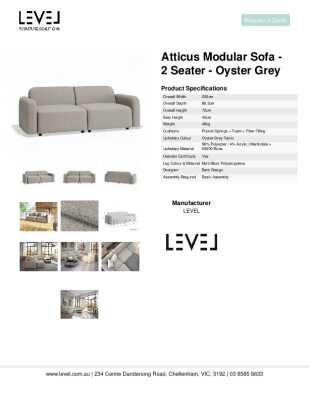 Tear Sheet: Atticus Modular Sofa - 2 Seater - Oyster Grey