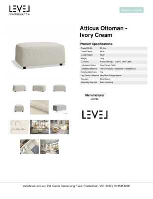Tear Sheet: Atticus Ottoman - Ivory Cream
