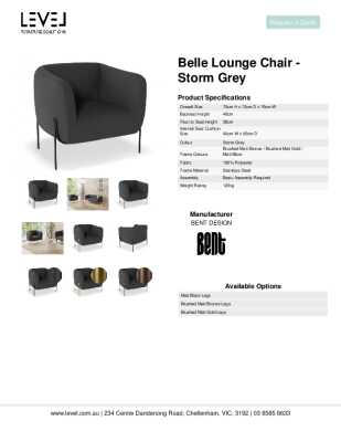Tear Sheet: Belle Lounge Chair - Storm Grey