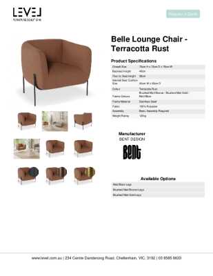 Tear Sheet: Belle Lounge Chair - Terracotta Rust