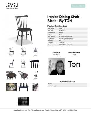 Tear Sheet: Ironica Dining Chair - Black - by TON