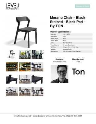 Tear Sheet: Merano Chair - Black Stained - Black Pad - by TON