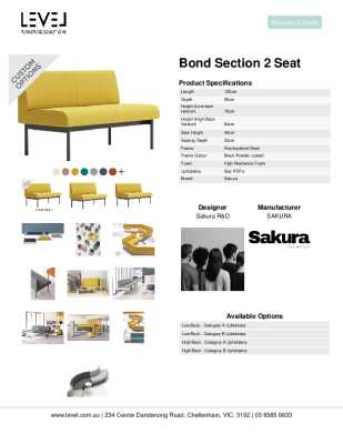 Tear Sheet: Bond Section 2 Seat