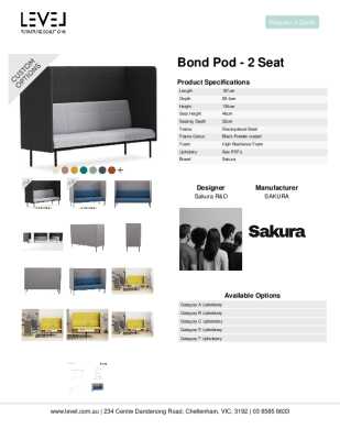Tear Sheet: Bond Pod - 2 Seat