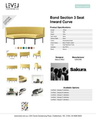 Tear Sheet: Bond Section 3 Seat Inward Curve