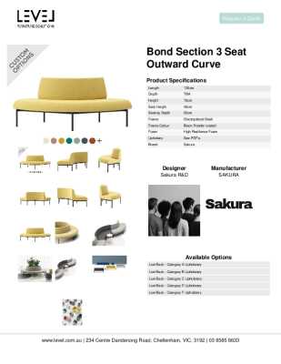 Tear Sheet: Bond Section 3 Seat Outward Curve