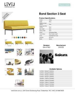Tear Sheet: Bond Section 3 Seat