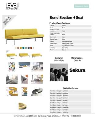 Tear Sheet: Bond Section 4 Seat