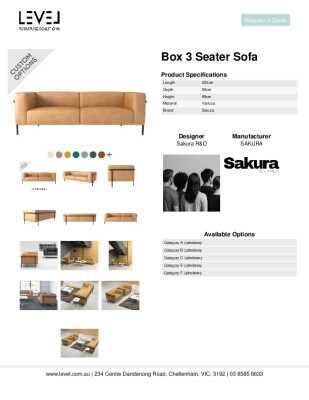 Tear Sheet: Box 3 Seater Sofa