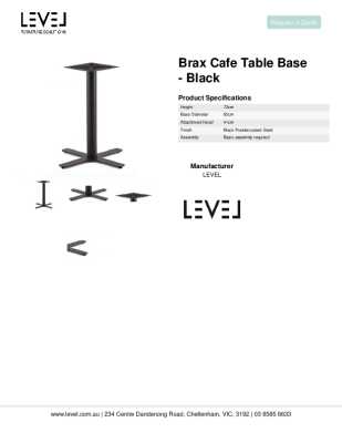 Tear Sheet: Brax Cafe Table Base - Black