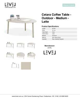 Tear Sheet: Cetara Coffee Table - Outdoor - Medium - Latte