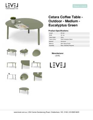 Tear Sheet: Cetara Coffee Table - Outdoor - Medium - Eucalyptus Green