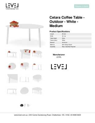 Tear Sheet: Cetara Coffee Table - Outdoor - White - Medium