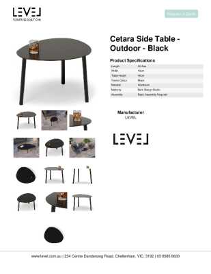 Tear Sheet: Cetara Side Table - Outdoor - Black