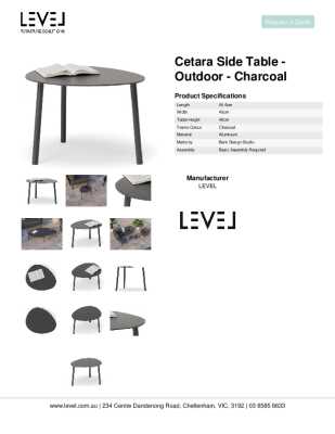 Tear Sheet: Cetara Side Table - Outdoor - Charcoal