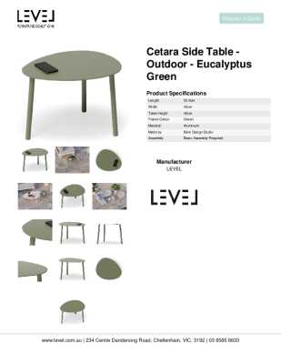 Tear Sheet: Cetara Side Table - Outdoor - Eucalyptus Green