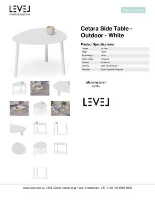 Tear Sheet: Cetara Side Table - Outdoor - White