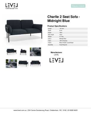 Tear Sheet: Charlie 2 Seat Sofa - Midnight Blue