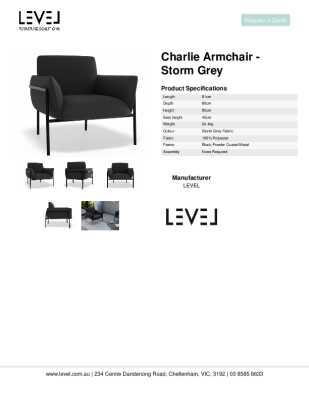 Tear Sheet: Charlie Armchair - Storm Grey