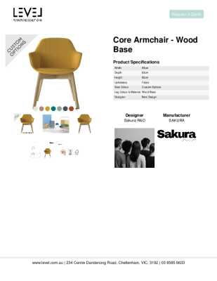 Tear Sheet: Core Armchair - Wood Base