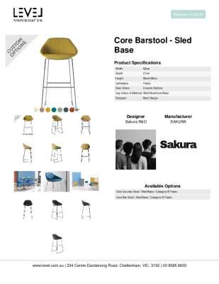 Tear Sheet: Core Barstool - Sled Base