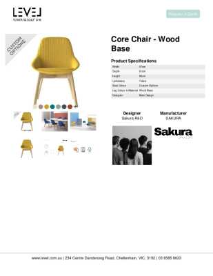 Tear Sheet: Core Chair - Wood Base