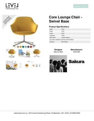Tear Sheet: Core Lounge Chair - Swivel Base