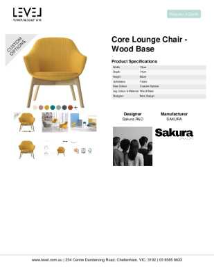 Tear Sheet: Core Lounge Chair - Wood Base