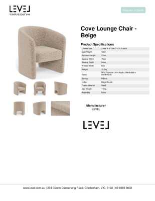 Tear Sheet: Cove Lounge Chair - Beige
