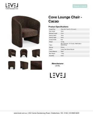 Tear Sheet: Cove Lounge Chair - Cacao