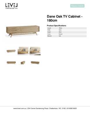 Tear Sheet: Dane Oak TV Cabinet - 180cm