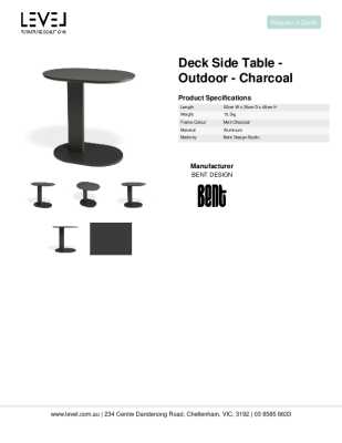 Tear Sheet: Deck Side Table - Outdoor - Charcoal