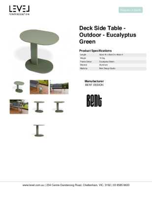 Tear Sheet: Deck Side Table - Outdoor - Eucalyptus Green