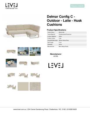 Tear Sheet: Delmar Config C - Outdoor - Latte - Husk Cushions