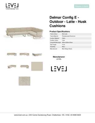 Tear Sheet: Delmar Config E - Outdoor - Latte - Husk Cushions